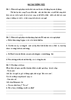 Bài tập Tiếng Việt 9